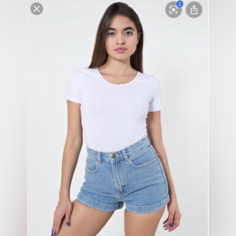 American Apparel hi waist jean shorts
